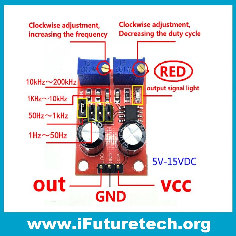 NE555 Pulse Frequency Duty Cycle Adjustable Module - Image 2